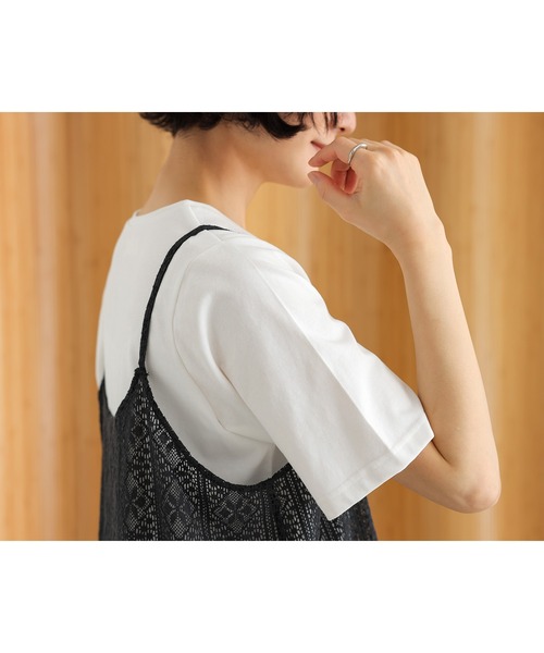 n'OrLABEL(ノアールレーベル)の「【接触冷感】半袖カットソー&レースキャミセット(Tシャツ/カットソー・レディース・アイボリー/ブラック・2/1)」の19枚目の写真