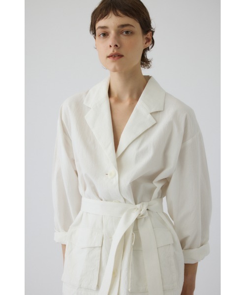 RIM.ARK(リムアーク)の「Linen mix shirt JK(リネンミックスシャツジャケット)(その他アウター・レディース・ホワイト/ブラウン/ブラック・FREE)」の18枚目の写真