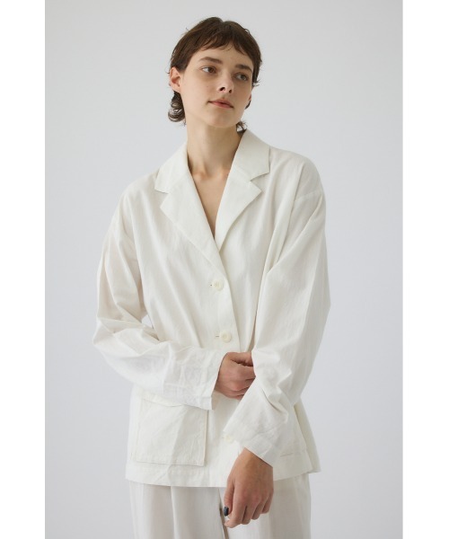 RIM.ARK(リムアーク)の「Linen mix shirt JK(リネンミックスシャツジャケット)(その他アウター・レディース・ホワイト/ブラウン/ブラック・FREE)」の14枚目の写真