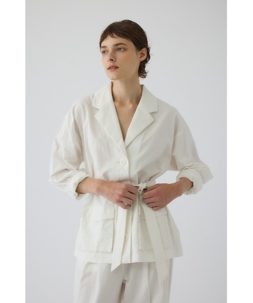 RIM.ARK(リムアーク)の「Linen mix shirt JK(リネンミックスシャツジャケット)(その他アウター・レディース・ホワイト/ブラウン/ブラック・FREE)」の13枚目の写真