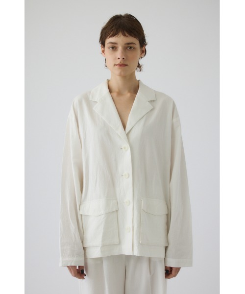 RIM.ARK(リムアーク)の「Linen mix shirt JK(リネンミックスシャツジャケット)(その他アウター・レディース・ホワイト/ブラウン/ブラック・FREE)」の11枚目の写真