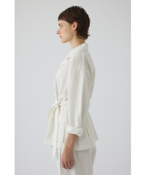 RIM.ARK(リムアーク)の「Linen mix shirt JK(リネンミックスシャツジャケット)(その他アウター・レディース・ホワイト/ブラウン/ブラック・FREE)」の10枚目の写真