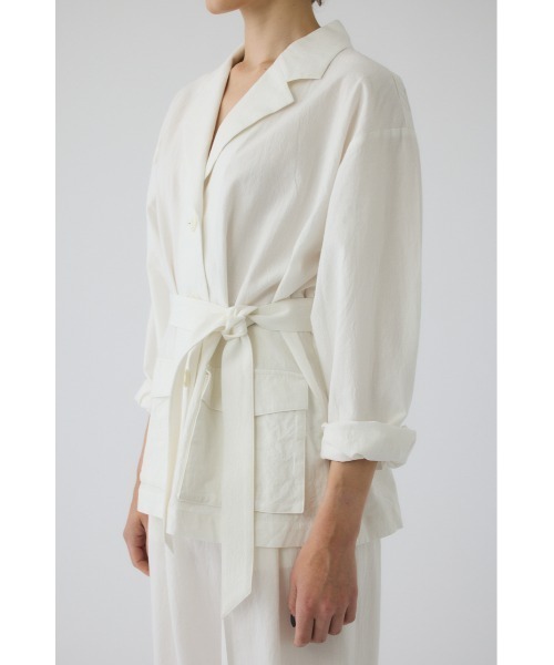RIM.ARK(リムアーク)の「Linen mix shirt JK(リネンミックスシャツジャケット)(その他アウター・レディース・ホワイト/ブラウン/ブラック・FREE)」の9枚目の写真