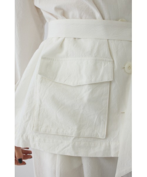 RIM.ARK(リムアーク)の「Linen mix shirt JK(リネンミックスシャツジャケット)(その他アウター・レディース・ホワイト/ブラウン/ブラック・FREE)」の5枚目の写真