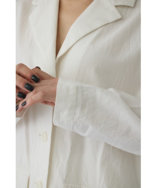 RIM.ARK(リムアーク)の「Linen mix shirt JK(リネンミックスシャツジャケット)(その他アウター・レディース・ホワイト/ブラウン/ブラック・FREE)」の4枚目の写真