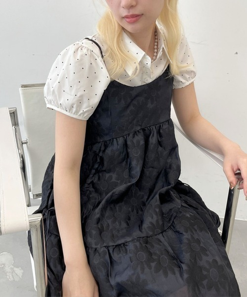 merrylatte(メリーラテ)の「レース花柄ワンピース【TUNE】(ワンピース・レディース・ホワイト/ブラック・FREE)」の9枚目の写真
