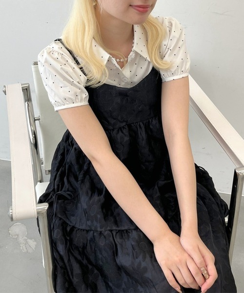 merrylatte(メリーラテ)の「レース花柄ワンピース【TUNE】(ワンピース・レディース・ホワイト/ブラック・FREE)」の10枚目の写真