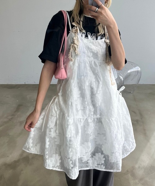 merrylatte(メリーラテ)の「レース花柄ワンピース【TUNE】(ワンピース・レディース・ホワイト/ブラック・FREE)」の11枚目の写真