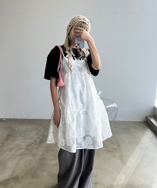 merrylatte(メリーラテ)の「レース花柄ワンピース【TUNE】(ワンピース・レディース・ホワイト/ブラック・FREE)」の12枚目の写真