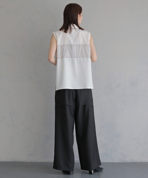 &g'aime(アンジェム)の「【&g'aime 】チュールビスチェレイヤードシャツ Tulle Bustier Layered Shirt(シャツ/ブラウス・レディース・ブラック/ブラウン/ホワイト・FREE)」の14枚目の写真