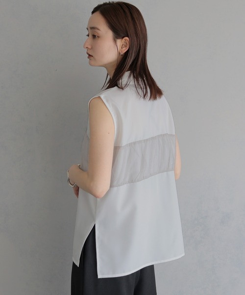 &g'aime(アンジェム)の「【&g'aime 】チュールビスチェレイヤードシャツ Tulle Bustier Layered Shirt(シャツ/ブラウス・レディース・ブラック/ブラウン/ホワイト・FREE)」の10枚目の写真