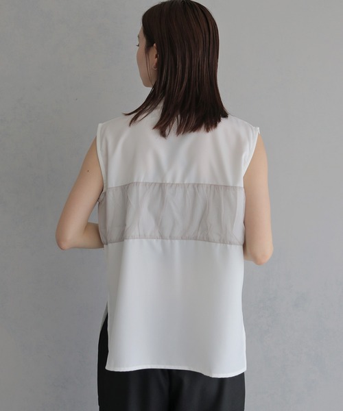&g'aime(アンジェム)の「【&g'aime 】チュールビスチェレイヤードシャツ Tulle Bustier Layered Shirt(シャツ/ブラウス・レディース・ブラック/ブラウン/ホワイト・FREE)」の11枚目の写真