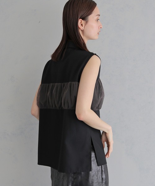 &g'aime(アンジェム)の「【&g'aime 】チュールビスチェレイヤードシャツ Tulle Bustier Layered Shirt(シャツ/ブラウス・レディース・ブラック/ブラウン/ホワイト・FREE)」の22枚目の写真