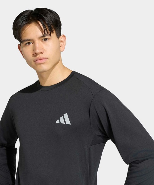 adidas(アディダス)の「TRAINING LONG SLEEVE CARAT T-SHIRT / ロンT / アディダス adidas(Tシャツ/カットソー・メンズ・ブラック・LARGE/X-LARGE/XX-LARGE/3XL/MEDIUM/SMALL/X-SMALL)」の3枚目の写真