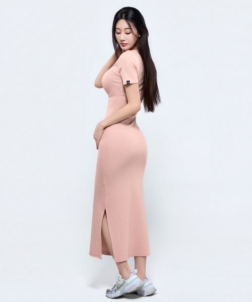 PHYSICAL GARMENTS（フィジカルガーメンツ）の「P5087 半袖スリム切り替えワンピース [4COLOR]（ワンピース・レディース・ピンク/チャコール/ブラウン/ブラック・FREE）」の13枚目の写真