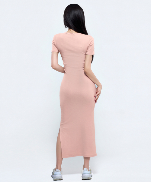 PHYSICAL GARMENTS（フィジカルガーメンツ）の「P5087 半袖スリム切り替えワンピース [4COLOR]（ワンピース・レディース・ピンク/チャコール/ブラウン/ブラック・FREE）」の14枚目の写真