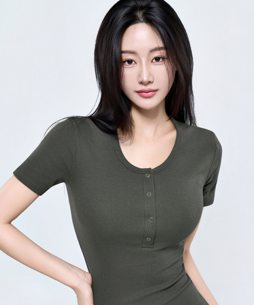 PHYSICAL GARMENTS（フィジカルガーメンツ）の「P5087 半袖スリム切り替えワンピース [4COLOR]（ワンピース・レディース・ピンク/チャコール/ブラウン/ブラック・FREE）」の18枚目の写真