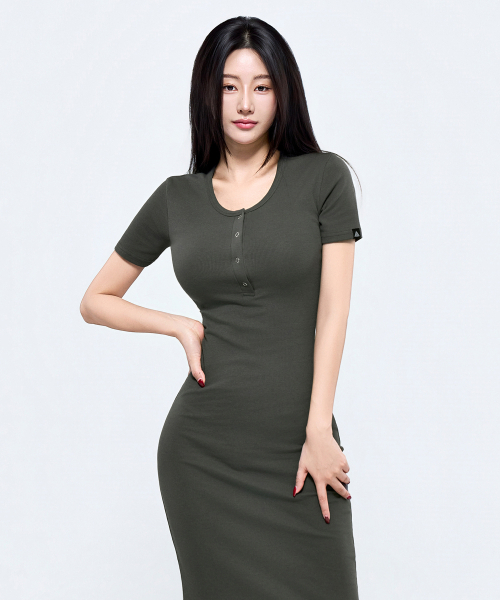 PHYSICAL GARMENTS（フィジカルガーメンツ）の「P5087 半袖スリム切り替えワンピース [4COLOR]（ワンピース・レディース・ピンク/チャコール/ブラウン/ブラック・FREE）」の19枚目の写真