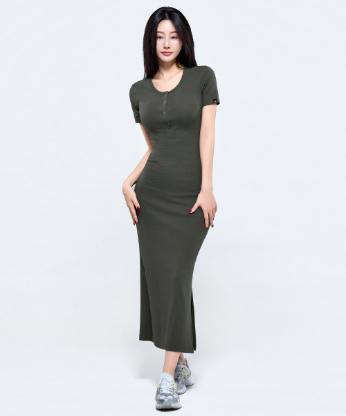PHYSICAL GARMENTS（フィジカルガーメンツ）の「P5087 半袖スリム切り替えワンピース [4COLOR]（ワンピース・レディース・ピンク/チャコール/ブラウン/ブラック・FREE）」の20枚目の写真