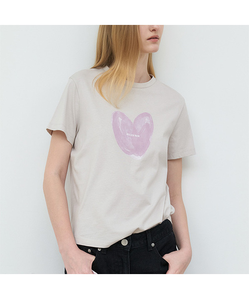 ATELIER NAIN(アトリエナイン)の「LOGO HEART STANDARD FIT TEE (T-7222)(Tシャツ/カットソー・レディース・ホワイト/ライトグレー/ライトブルー・FREE)」の2枚目の写真