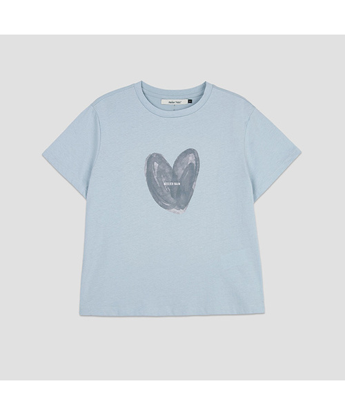 ATELIER NAIN(アトリエナイン)の「LOGO HEART STANDARD FIT TEE (T-7222)(Tシャツ/カットソー・レディース・ホワイト/ライトグレー/ライトブルー・FREE)」の3枚目の写真