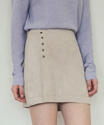 Suede Rivet skirt_Light beige(OC25-SK03)