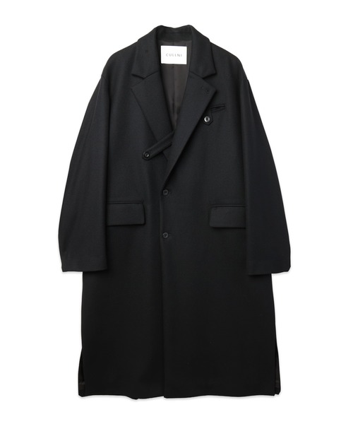CULLNI(クルニ)の「Signature Melton Suspender Belt Chester Coat(チェスターコート・メンズ・ネイビー/アッシュブラウン/ブルーグリーン/ブラック・2/1)」の2枚目の写真