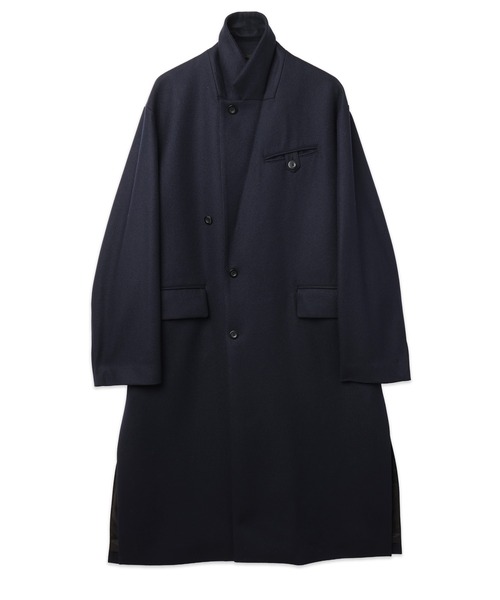 CULLNI(クルニ)の「Signature Melton Suspender Belt Chester Coat(チェスターコート・メンズ・ネイビー/アッシュブラウン/ブルーグリーン/ブラック・2/1)」の14枚目の写真