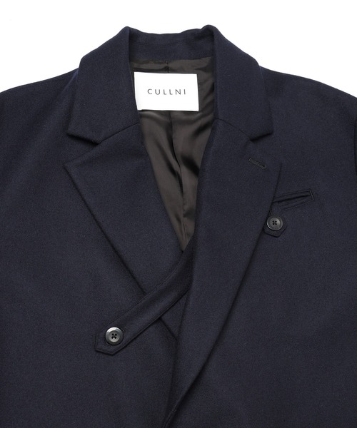 CULLNI(クルニ)の「Signature Melton Suspender Belt Chester Coat(チェスターコート・メンズ・ネイビー/アッシュブラウン/ブルーグリーン/ブラック・2/1)」の15枚目の写真