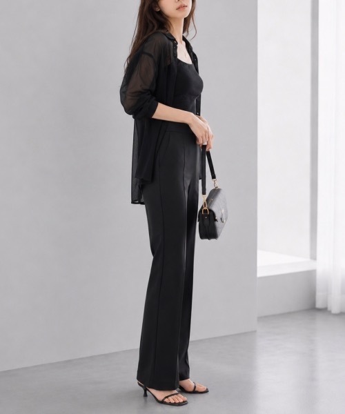 Muffiny(マフィニー)の「美シルエットストレッチストレートパンツ(スラックス・レディース・アッシュグレー/ブラック・MEDIUM)」の7枚目の写真