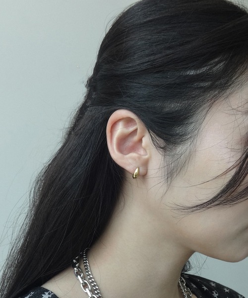 k10 槌目調 ドロップピアス 両耳用 セール】ドロップピアス（ピアス（両耳用））｜4quince（フォーク