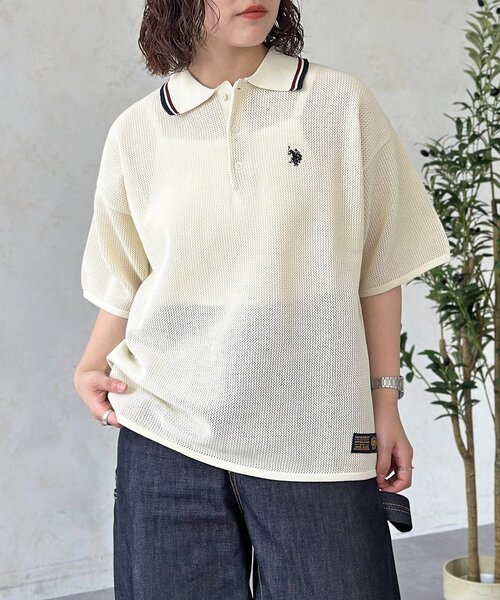 U.S. POLO ASSN.(ユーエスポロアッスン)の「メッシュポロ(ポロシャツ・メンズ・アイボリー/グリーン/ネイビー/チャコールグレー・MEDIUM/LARGE)」の2枚目の写真