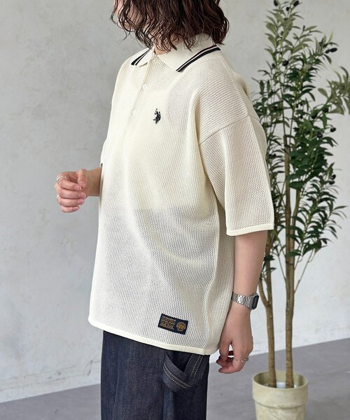 U.S. POLO ASSN.(ユーエスポロアッスン)の「メッシュポロ(ポロシャツ・メンズ・アイボリー/グリーン/ネイビー/チャコールグレー・MEDIUM/LARGE)」の5枚目の写真