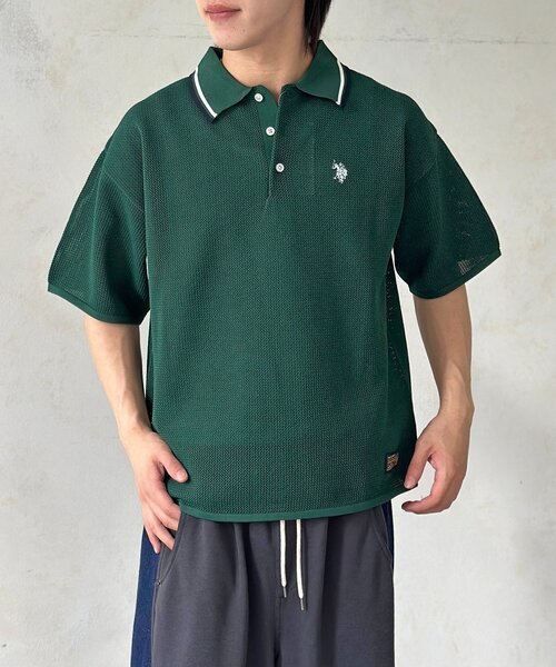 U.S. POLO ASSN.(ユーエスポロアッスン)の「メッシュポロ(ポロシャツ・メンズ・アイボリー/グリーン/ネイビー/チャコールグレー・MEDIUM/LARGE)」の18枚目の写真