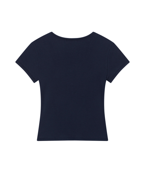 ASON（アズオン）の「EVER BUTTON TEE / NAVY（Tシャツ/カットソー・レディース・その他・FREE）」の3枚目の写真