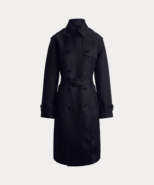 LAUREN RALPH LAUREN(ローレン ラルフ ローレン)の「ダブルブレステッド リネンブレンド トレンチ コート(トレンチコート・レディース・ブラック系1・2/0/4/6/00)」の2枚目の写真