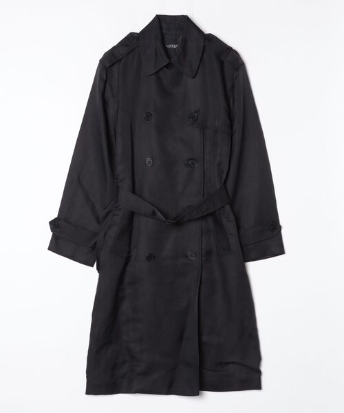 LAUREN RALPH LAUREN(ローレン ラルフ ローレン)の「ダブルブレステッド リネンブレンド トレンチ コート(トレンチコート・レディース・ブラック系1・2/0/4/6/00)」の6枚目の写真