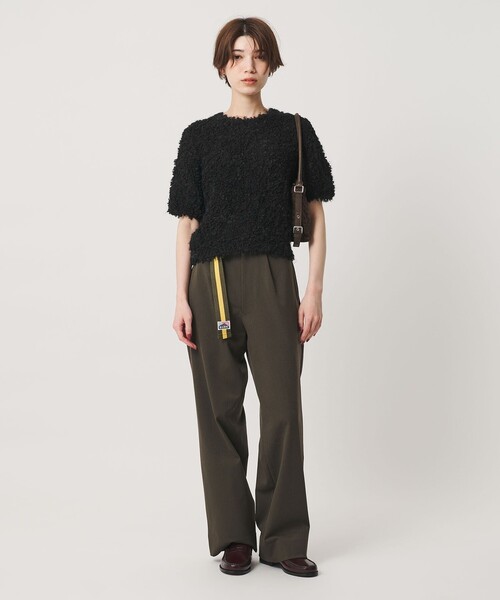 BEAUTY&YOUTH UNITED ARROWS(ビューティーアンドユースユナイテッドアローズ)の「ループフェザーヤーン ハーフスリーブ ニットプルオーバー(ニット/セーター・レディース・ブラック/ナチュラル/ライトグレー・FREE)」の9枚目の写真