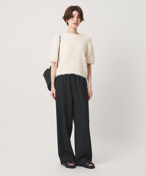 BEAUTY&YOUTH UNITED ARROWS(ビューティーアンドユースユナイテッドアローズ)の「ループフェザーヤーン ハーフスリーブ ニットプルオーバー(ニット/セーター・レディース・ブラック/ナチュラル/ライトグレー・FREE)」の11枚目の写真