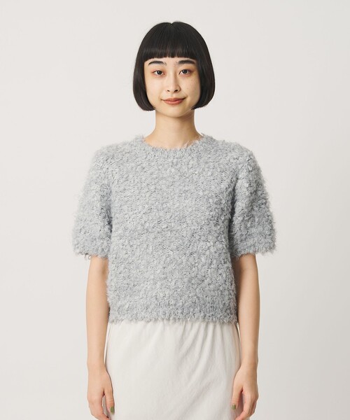 BEAUTY&YOUTH UNITED ARROWS(ビューティーアンドユースユナイテッドアローズ)の「ループフェザーヤーン ハーフスリーブ ニットプルオーバー(ニット/セーター・レディース・ブラック/ナチュラル/ライトグレー・FREE)」の13枚目の写真