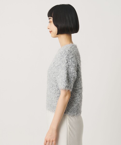BEAUTY&YOUTH UNITED ARROWS(ビューティーアンドユースユナイテッドアローズ)の「ループフェザーヤーン ハーフスリーブ ニットプルオーバー(ニット/セーター・レディース・ブラック/ナチュラル/ライトグレー・FREE)」の14枚目の写真