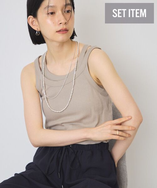 AMERICAN HOLIC(アメリカンホリック)の「【2点セット・吸水速乾・抗菌防臭】シアーリブタンクトップ(タンクトップ・レディース・アイボリー/グレイッシュベージュ/ブラック・L/M)」の3枚目の写真
