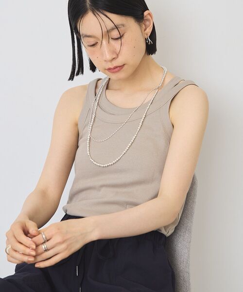 AMERICAN HOLIC(アメリカンホリック)の「【2点セット・吸水速乾・抗菌防臭】シアーリブタンクトップ(タンクトップ・レディース・アイボリー/グレイッシュベージュ/ブラック・L/M)」の5枚目の写真