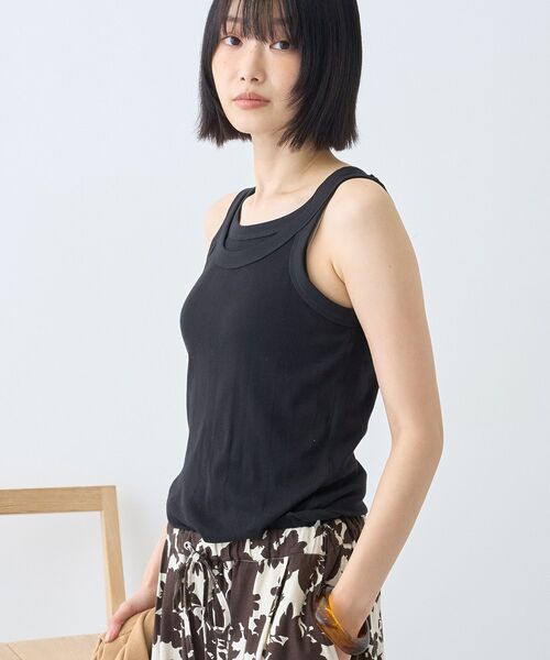 AMERICAN HOLIC(アメリカンホリック)の「【2点セット・吸水速乾・抗菌防臭】シアーリブタンクトップ(タンクトップ・レディース・アイボリー/グレイッシュベージュ/ブラック・L/M)」の9枚目の写真