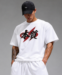 ハーフトン レッド エッセンシャル オーバーサイズ 半袖Tシャツ [ホワイト]