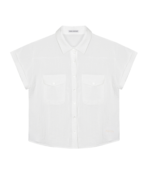 NICK&NICOLE(ニックアンドニコール)の「UTILITY POCKET HALF SHIRT_IVORY(シャツ/ブラウス・レディース・その他・FREE)」の1枚目の写真