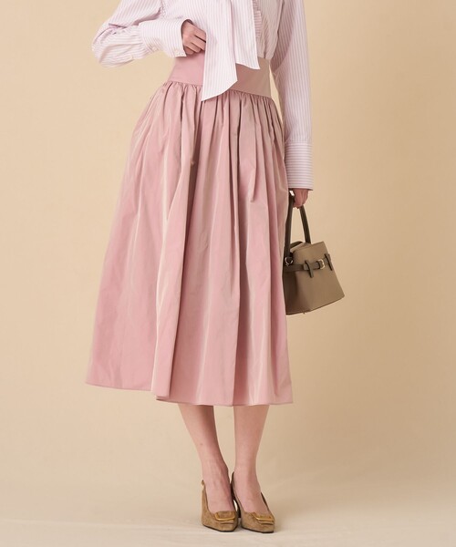 ANAYI(アナイ)の「ポリエステルタフタギャザー スカート(スカート・レディース・ブルー/ブラウン/オフホワイト/ピンク/ブラック・38/36)」の1枚目の写真