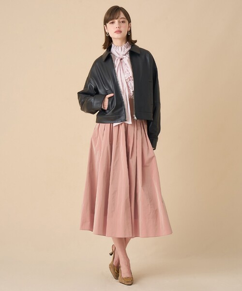 ANAYI(アナイ)の「ポリエステルタフタギャザー スカート(スカート・レディース・ブルー/ブラウン/オフホワイト/ピンク/ブラック・38/36)」の8枚目の写真