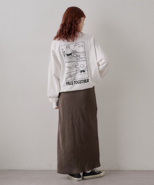 CIAOPANIC TYPY(チャオパニックティピー)の「【DOG&OJISAN】ワンポイント刺繍ロンTEE(Tシャツ/カットソー・メンズ・ベージュ/チャコールグレー/グレー/ホワイト・LARGE/MEDIUM)」の12枚目の写真