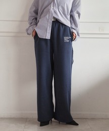 裏起毛刺繍ワイドスウェットパンツ